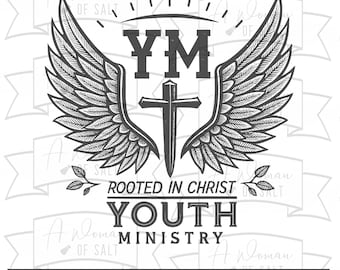 Rooted In Christ, Youth Ministry Svg Png Eps Pdf Dxf, Digital Cutting Files, Colossians 2 7, Christian Design, Sublimation Download
