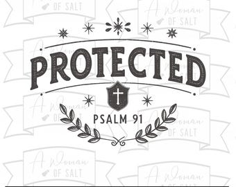 Salmo 91 Christian Sublimation Digital Cutting Files Bundle Svg Png Eps Pdf Dxf Design del versetto della Bibbia per Cricut e Silhouette