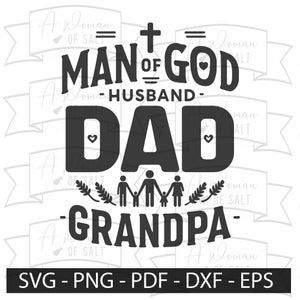 Christian Man of God Svg Digital Download for Dad and Grandpa, Bible Verse Art, Eps Pdf Dxf Files, Ideal Husband Father’s Day Christian Gift
