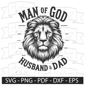 Christian Dad Svg Png Eps Pdf Dxf / Hombre de Dios Esposo y Papá Diseño / Descarga Digital / Arte Bíblico, Jesús Svg, Ideas de Regalos del Día del Padre