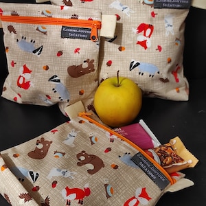 Pochette goûter imperméable - lot de 3