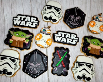 1 dozen Royal Icing Sugar Cookies Star Wars