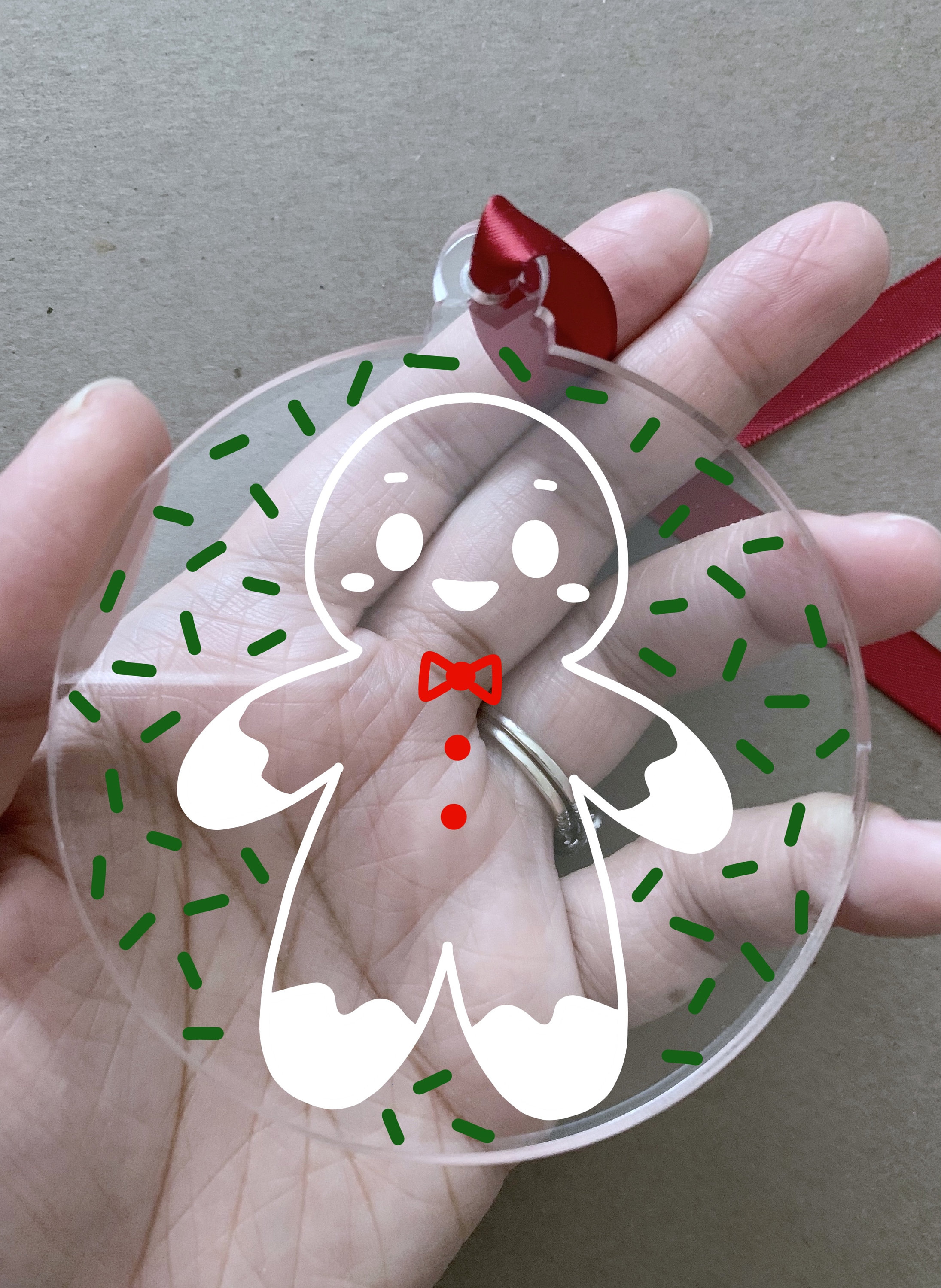 Bonito adorno de Navidad de pan de jengibre adorno de | Etsy