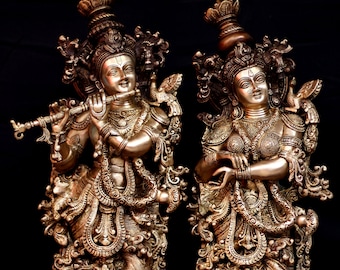 30 "Messing Radha Krishna Statue: Jugal Jodi, Göttliches Paar Idol