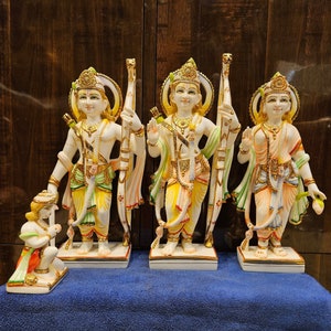 Ramdarbar Statue | 12 Inch | Lord Ram | Lord Hanuman | Lord Lakshman | Goddess sita | Hindu God Goddess Idol | Maryada purshottam Ram |
