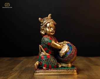 Baby Krishna Statue | Lord Krishna Murti | Laddu Gopal | Bal Krishna | Brass Baby Krishna | Gopal Krishna | Krishna with Butter| Makhan Chor