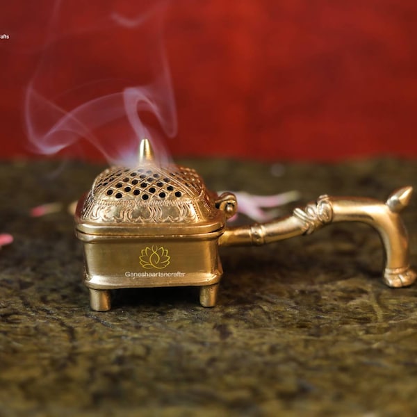 Incense Holder | Brass Incense Holder | Dhoop Dani  | Temple Diya | Incense Burner  | Diwali Gift | Prayer Lamp | Religious Decor |