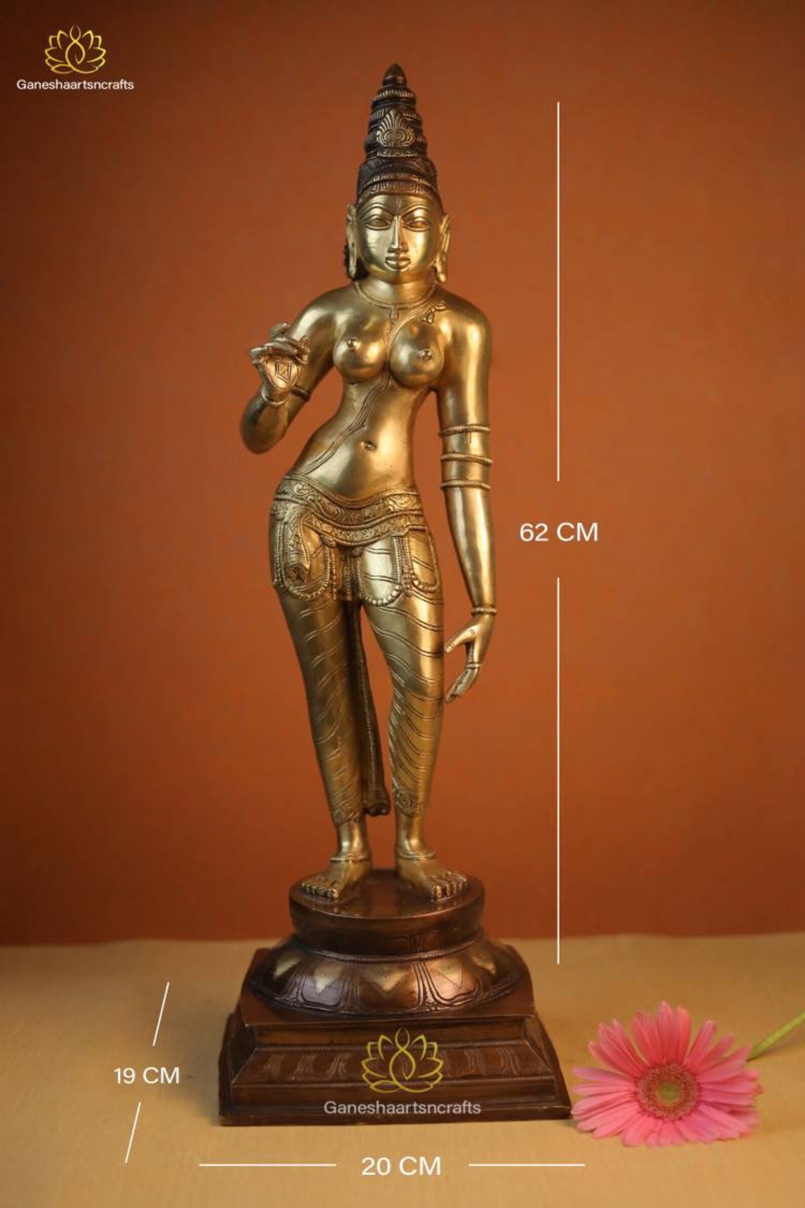 Parvati Statue Goddess Parvati Idol Brass Standing Parvati Etsy