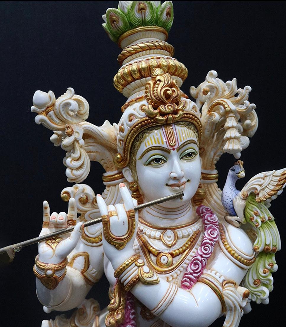 Krishna Statue 78 cm Lord Krishna Statue Flute Krishna Etsy