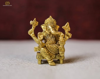 Estatua de Ganesha de latón: ídolo del dios hindú, decoración para el hogar que trae buena suerte.