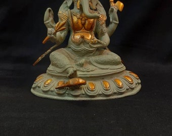 真鍮製ガネーシャ像：緑青象頭神（9インチ） - Etsy 日本