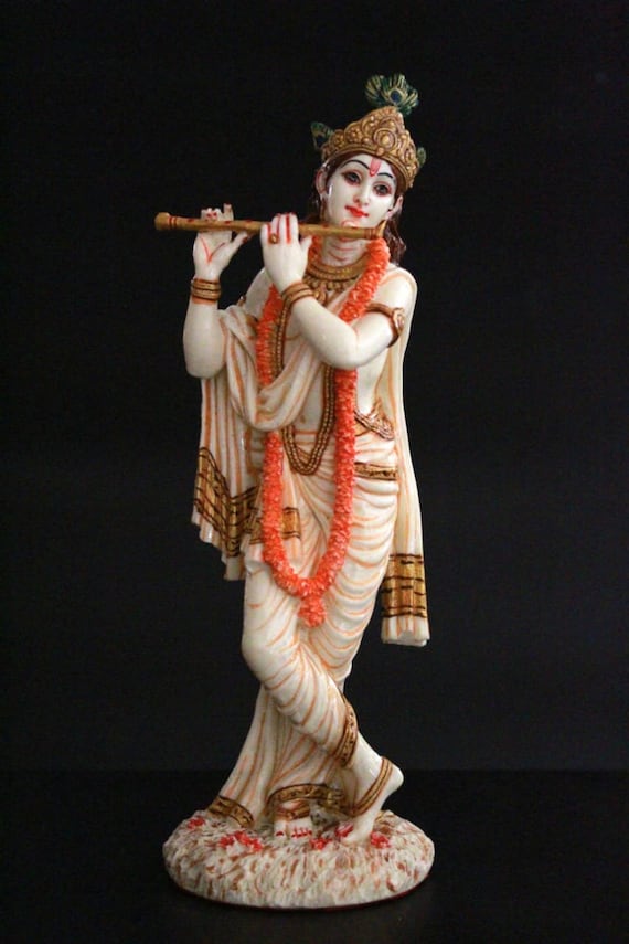 Buy Indian Art Villa's Pure Brass Standing Radha Krishna Statue Playing  Flute Online - Indian Art Villa