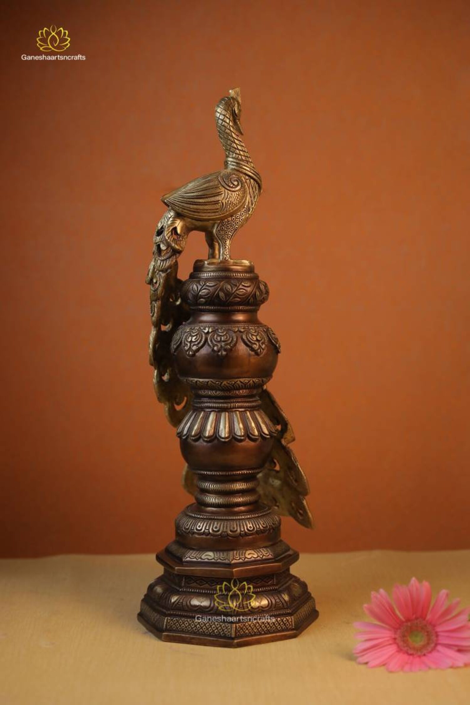 Peacock Statue Brass Peacock Statue Home & Office Decor Etsy