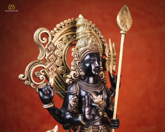 大きな真鍮のムルガン像: シヴァの息子、カルティケヤ - Etsy 日本