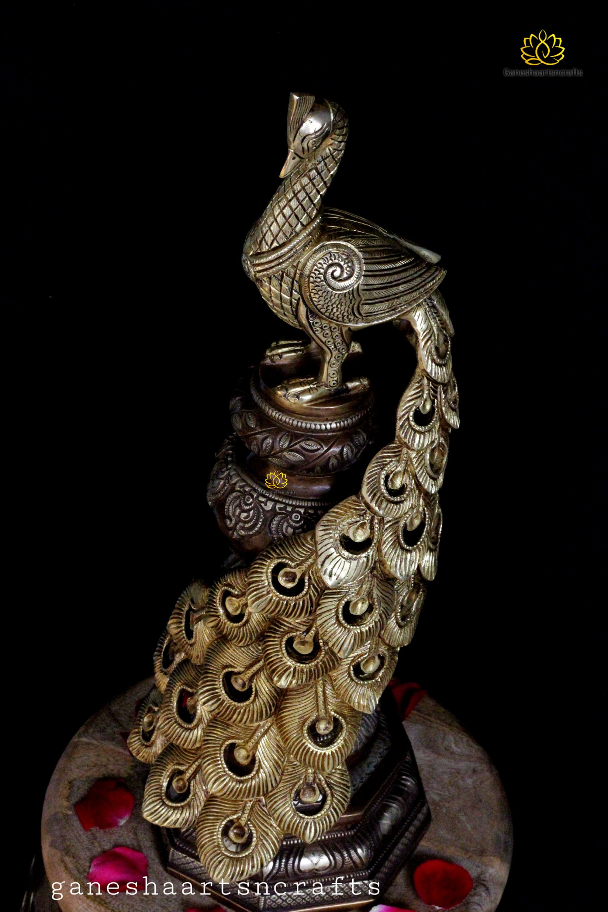 Peacock Statue Brass Peacock Statue Home & Office Decor Etsy