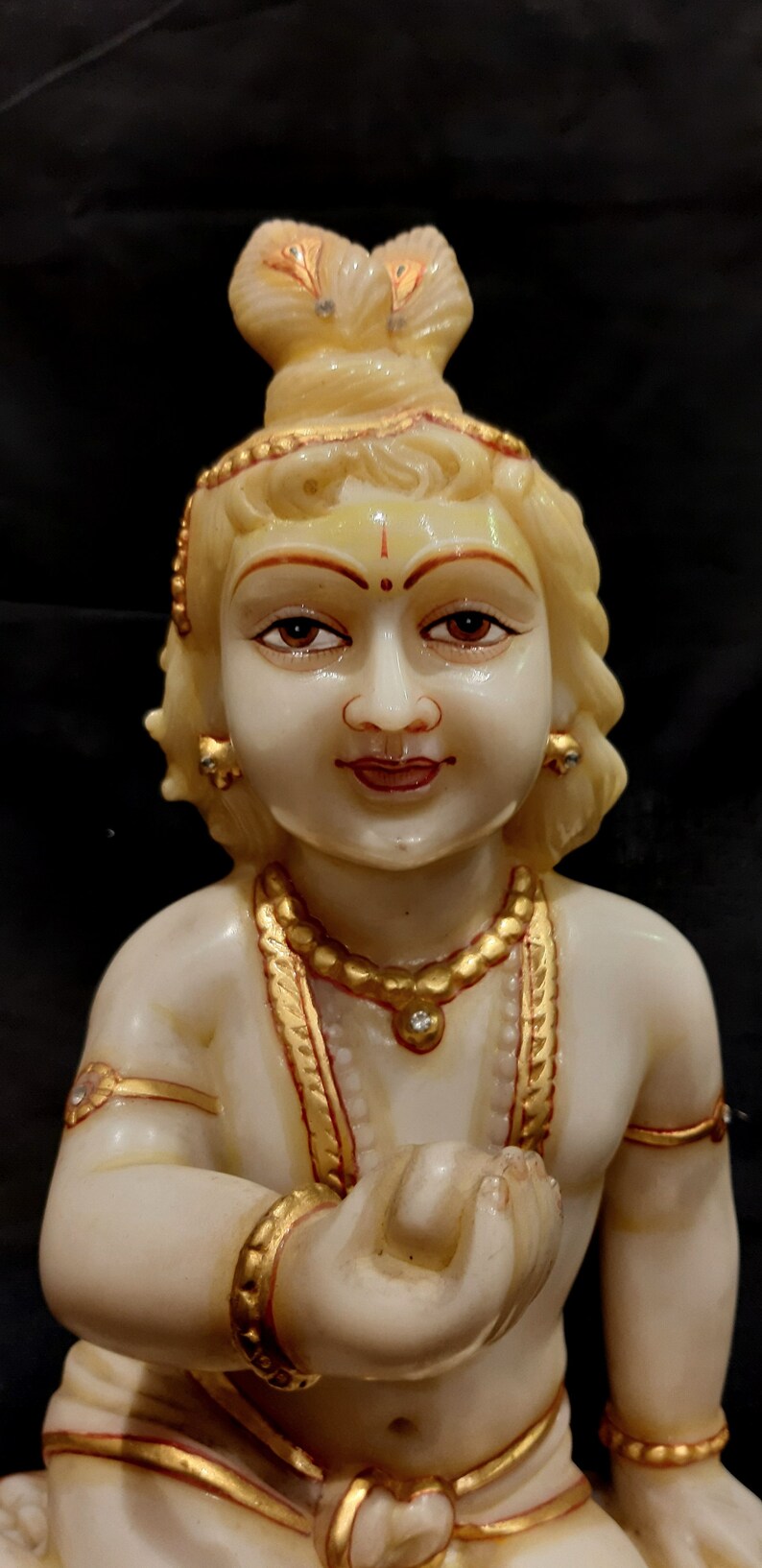 12krishna Statue Baby Krishna Statue Cultured Marble Etsy