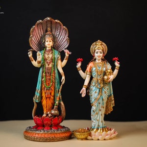 Vishnu Lakshmi Statue | God of Protector | Hindu Trinity | Hindu God Goddess | Lakshmi Goddess Statue | Goddess of wealth | Good fortune |