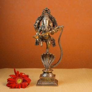 Serpent Ganesha | Lord Ganesh Statue | Brass Lord Ganesha | Good luck God | Home Decor Idol | | Elephant Head God | Hindu God | Lord Ganpati