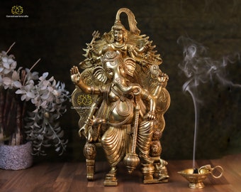 真鍮製ガネーシャ像：21cm ヒンドゥー教の神像（室内装飾用） - Etsy 日本
