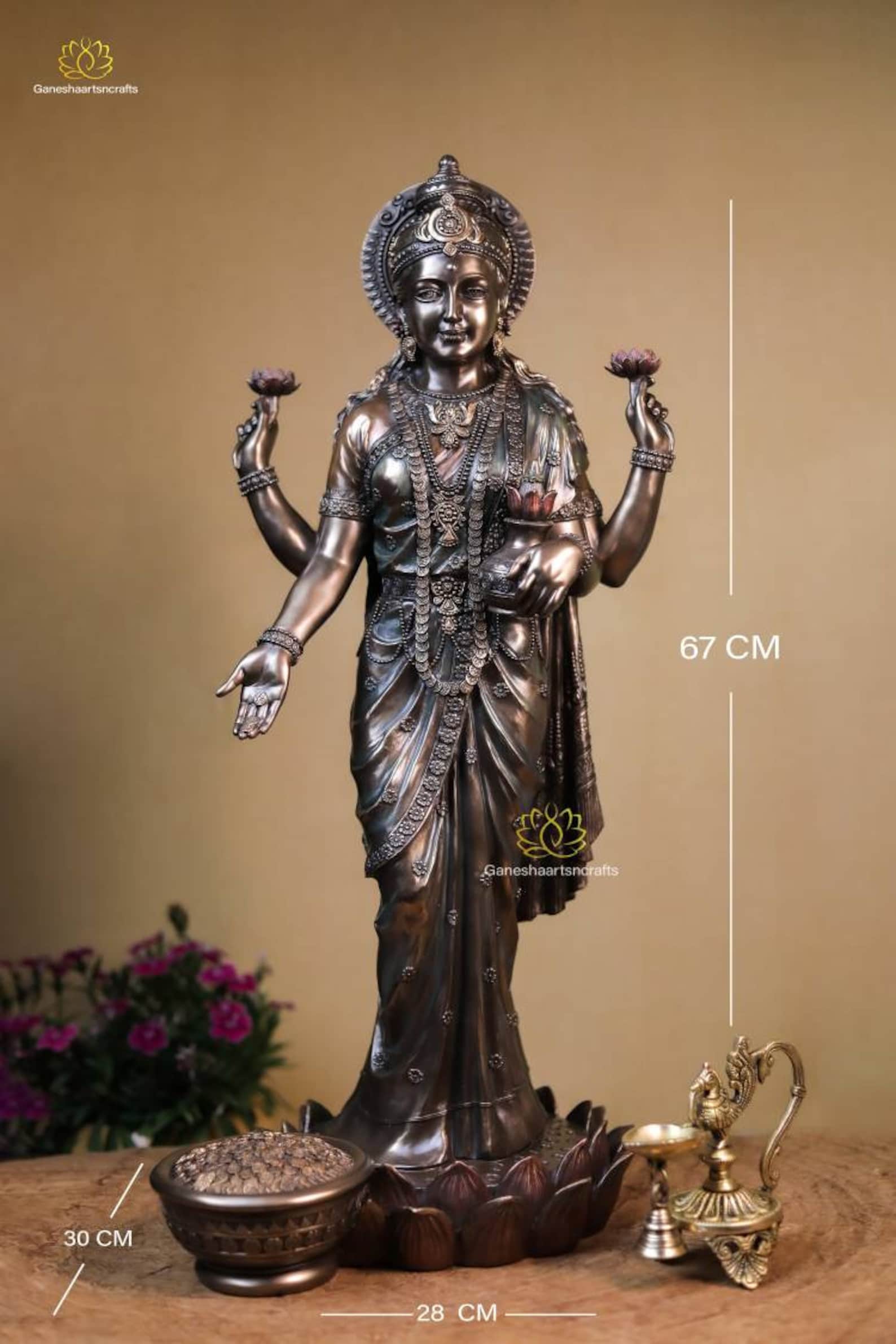 lakshmi-statue-67-cm-large-standing-lakshmi-goddess-of-etsy