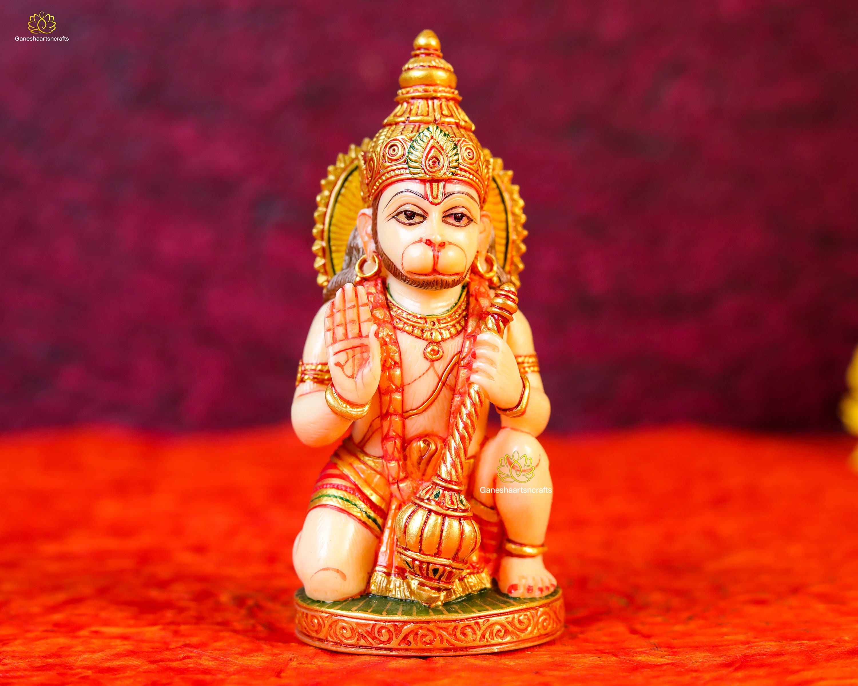Purpledip Rare Miniature Statua Signore Hanuman Bajarang Bali: Unico Regalo Da Collezione (11175