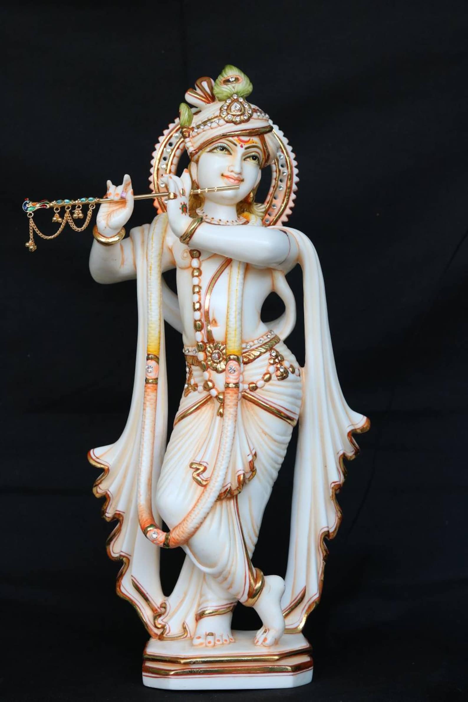 Lord Krishna Statue 17 Inch Marble Krishna Murti | Etsy