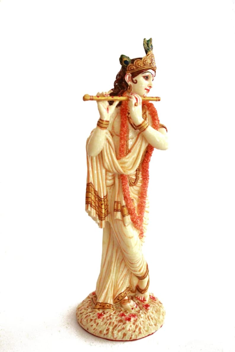Krishna Statue 10 Inch Lord Krishna Statue Flute Krishna Etsy