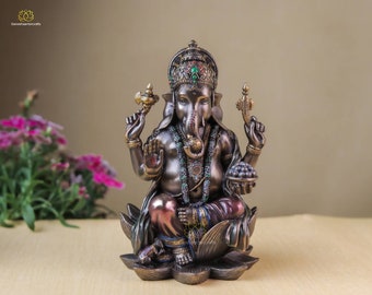 Ganesh statue | Lord Ganesha | Sitting Ganesha | Bronze Ganesha | Ganesha for Altar | God of Good Luck | New Beginning | Elephant Head God |