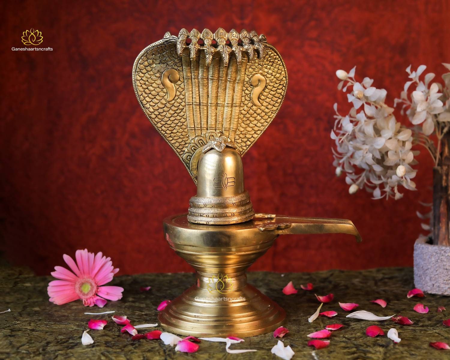 Brass Shivling 33 Cm Lord Shiva Lingam Sculpture Symbol Etsy