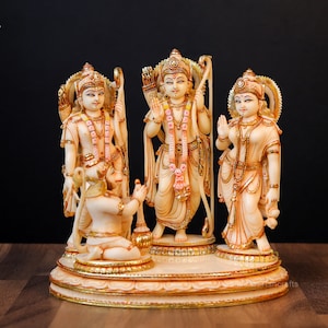 Ramdarbar Statue | 19 CM | Lord Ram | Lord Hanuman | Lord Lakshman | Goddess sita | Hindu God Goddess Idol | Maryada purshottam Ram |