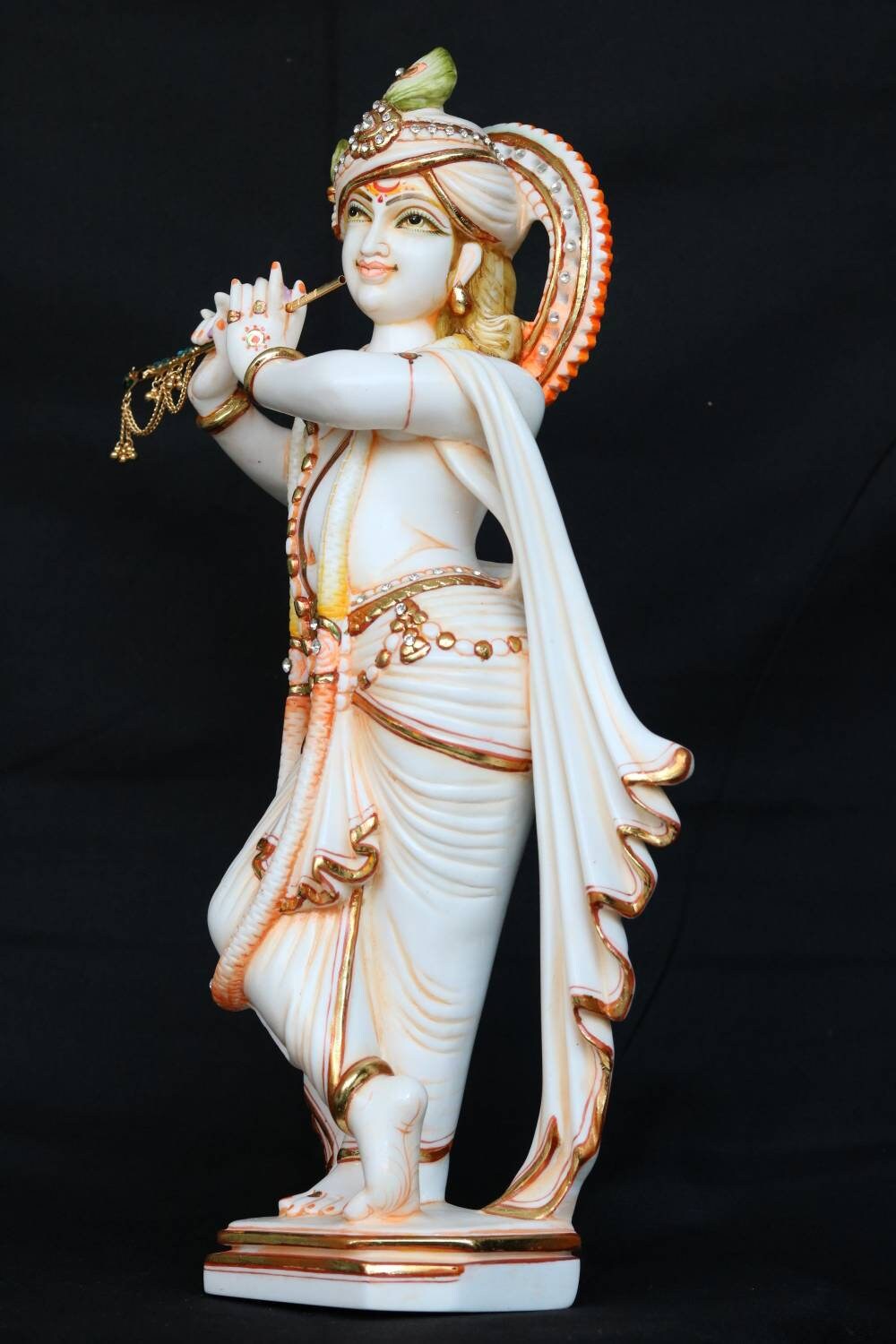 Lord Krishna Statue 17 Inch Marble Krishna Murti Etsy