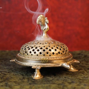 Incense Stand  | Brass Incense Stand | Turtle Dhoop Dani  | Temple Diya | Incense Burner  | Diwali Gift | Prayer Lamp | Religious Decor |