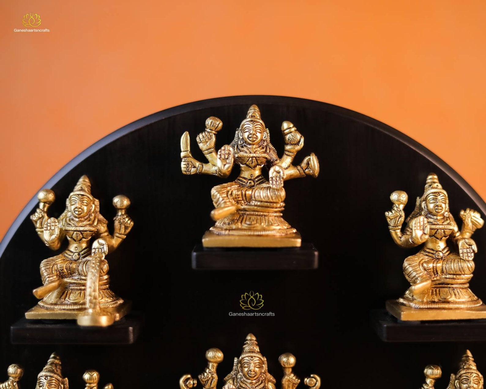 Ashta eight Lakshmi Statue Ashtalakshmi on Wood Stand Etsy UK