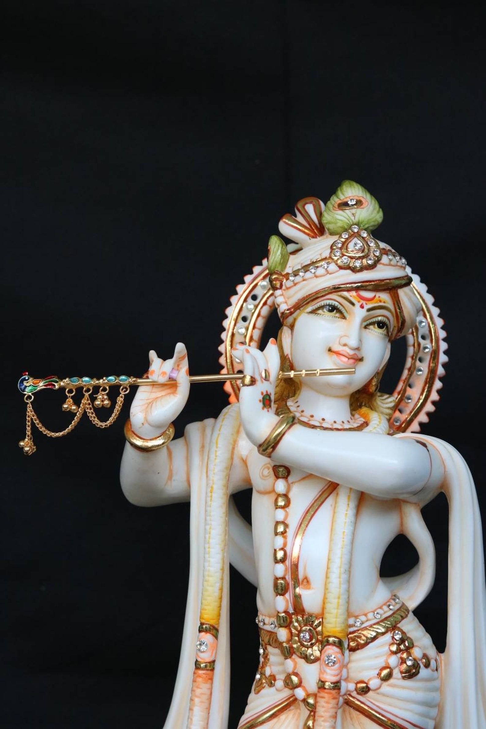Lord Krishna Statue 17 Inch Marble Krishna Murti Etsy