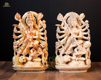 貴重品、女神ドゥルガ フレーム付き、インド、ヒンドゥー教、パールヴァティ、シヴァ ドゥルガー デーヴァ神族 パールヴァティー ポスター : インド・アジア