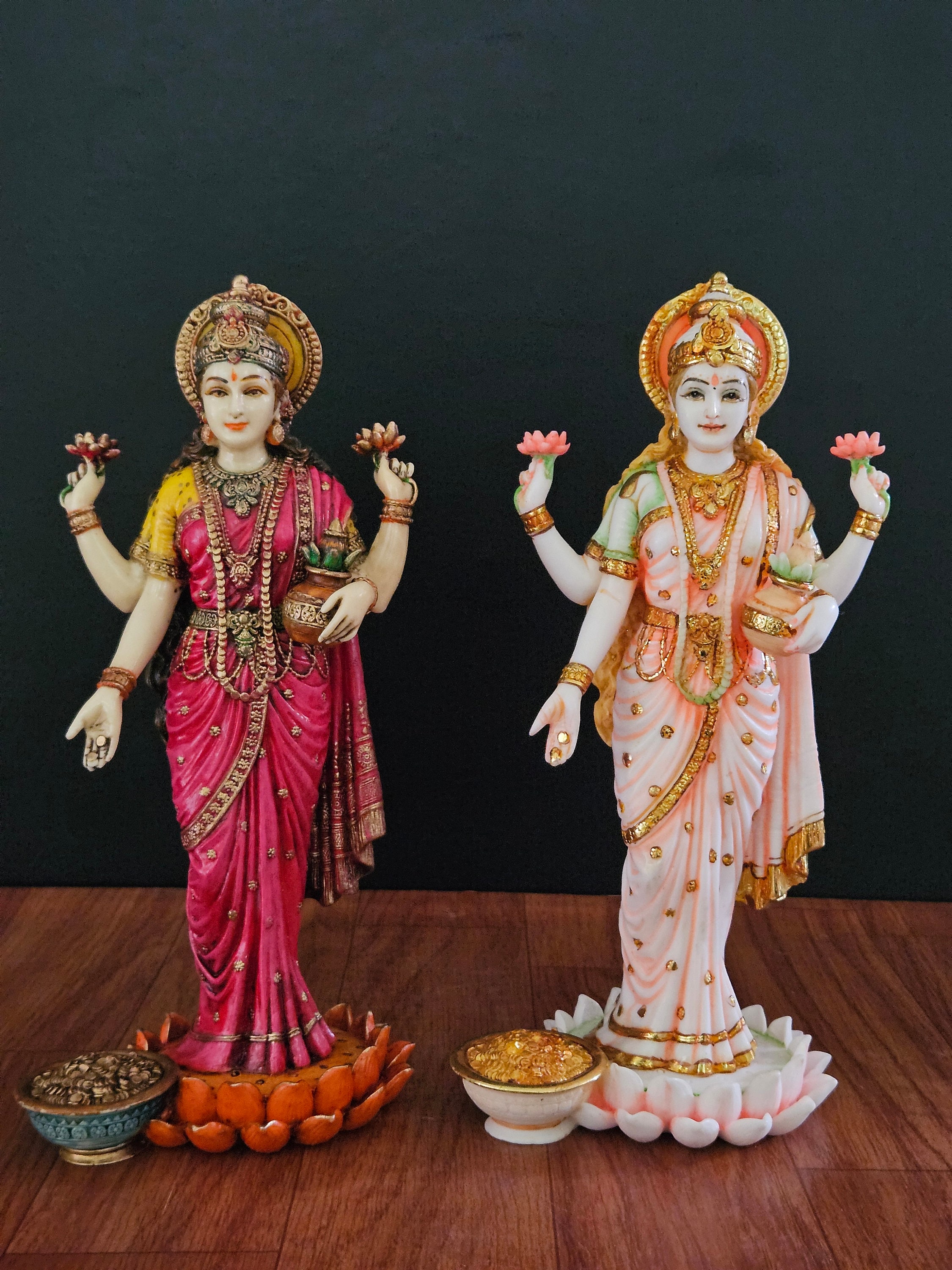 曼*華様 DeliciousTaylormade限定GodDixxVintage Lakshmi Statue: Cultured Marble Goddess of Wealth (26 CM) - Etsy
