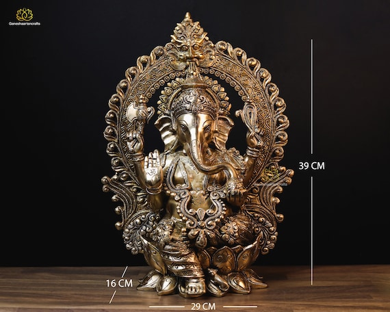 インドの幸運の神、ガネーシャ像（真鍮製、高さ39cm） - Etsy 日本