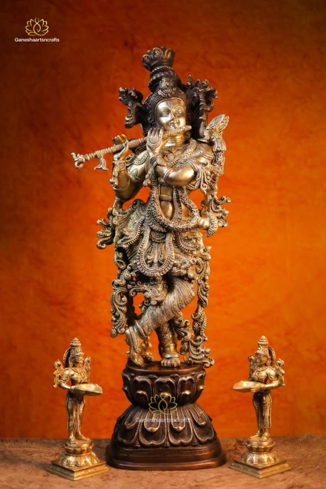 Krishna Statue 76CM Large Size Brass Lord Krishna Statue Etsy