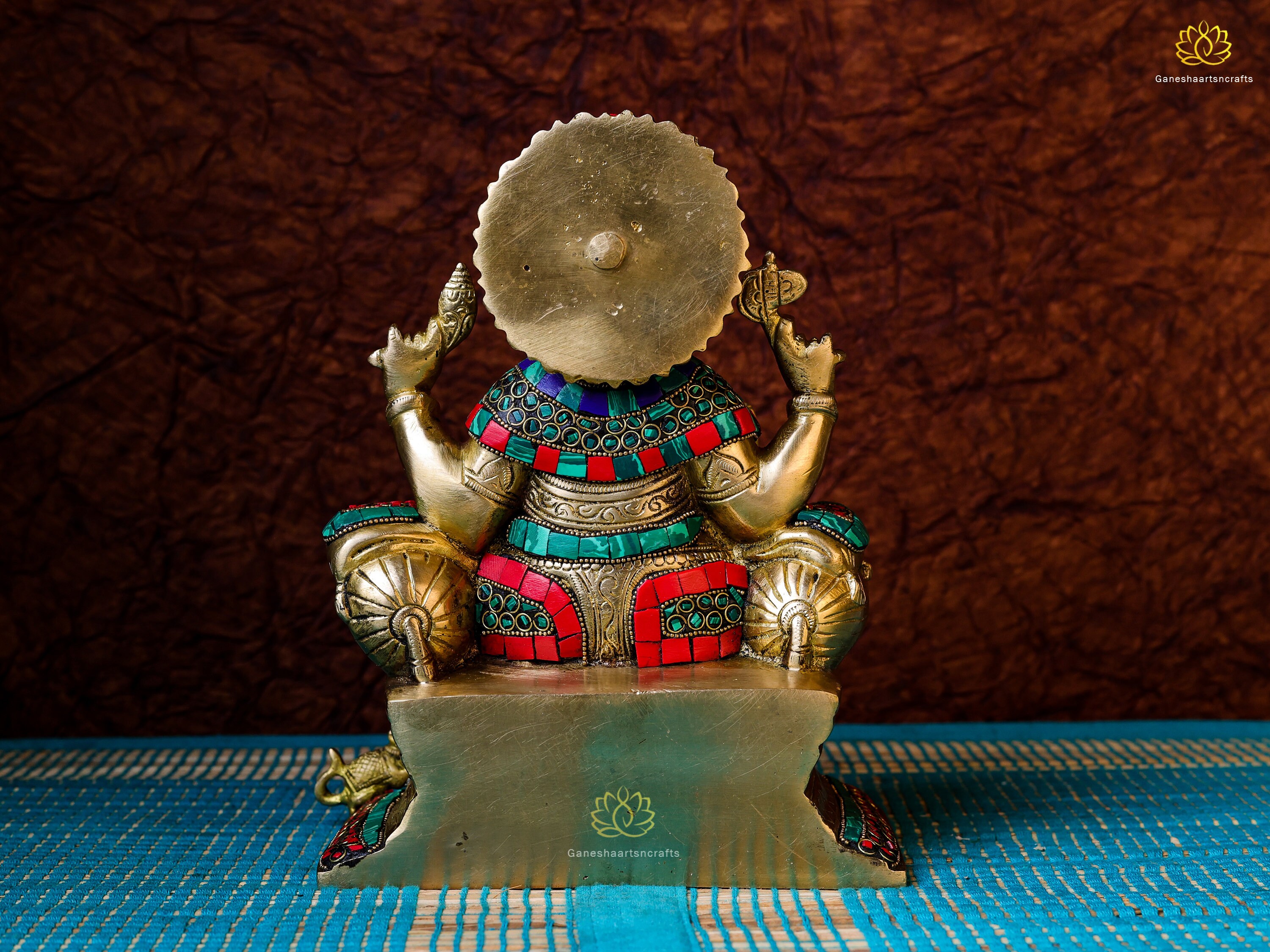 石象嵌入り真鍮ガネーシャ像 - 幸運の神（24 CM） - Etsy 日本