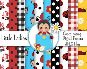 Download Free Little Ladybugs Digital Paper Pack Etsy PSD Mockup Template