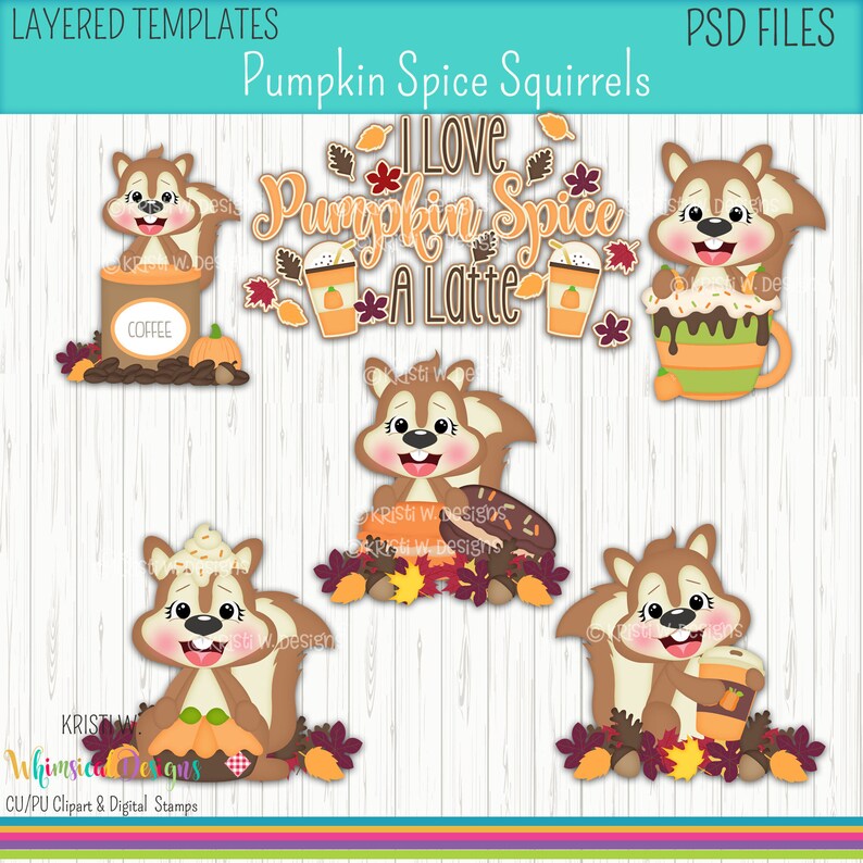 Sublimation,Cookie Cutters Fabric Pumpkin Spice- Digital PSD Layered Graphics-Kristi W Designs Scrapbook Clothing Scrapbook