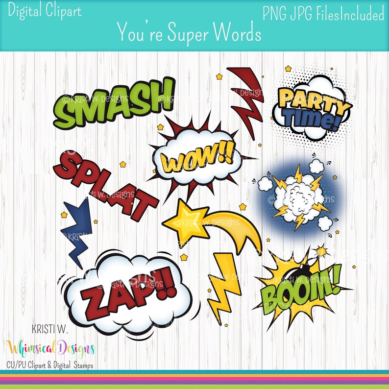 You're Super Words Digital Clipart Images PNG JPG | Etsy