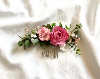 Pink Wedding hair comb