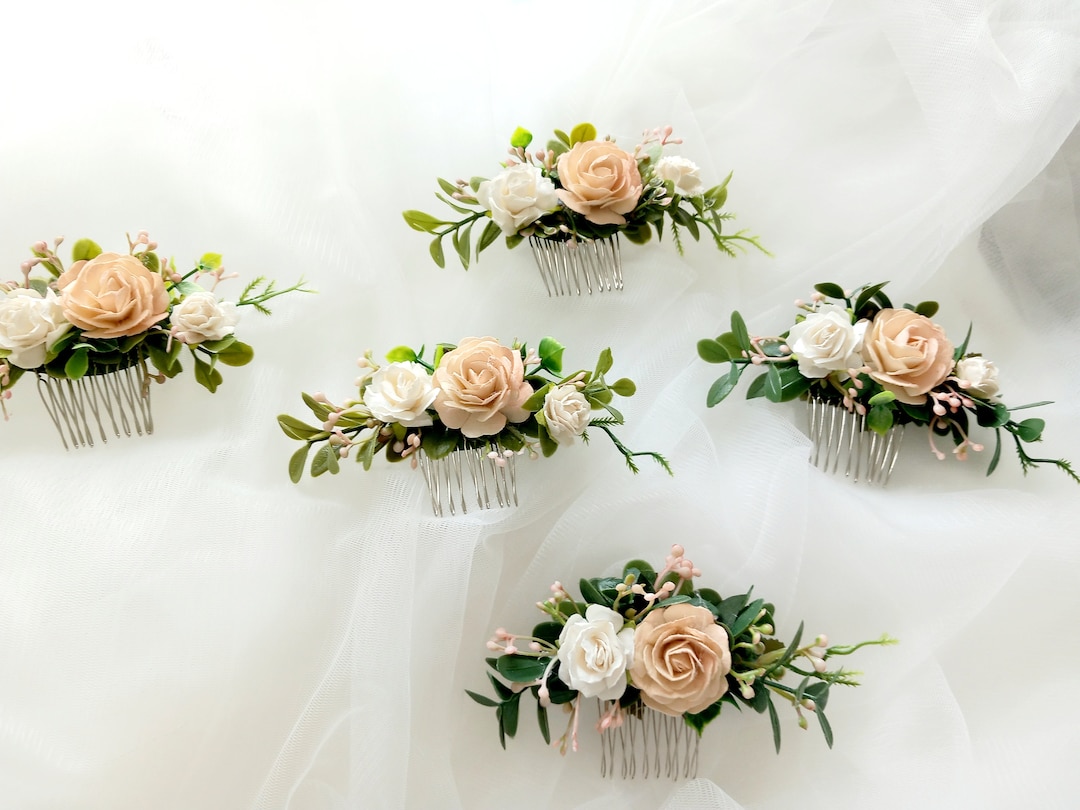 Small Hair Accessory Ivory and Blush Roses With Baby's Etsy UK