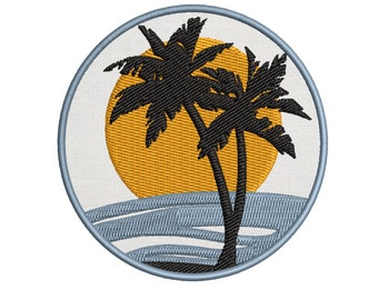 Crown Palm Tree Embroidery Applique Cloth DIY Sewing /& Iron on Patch Badge