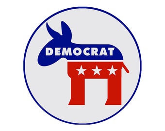 Democrat Donkey - 3.5" Circle Vinyl Decal Sticker - Car Window Home Laptop Water Bottle - USA Support American Politics Voter Rights