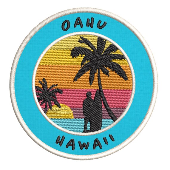 Oahu Hawaii 3.5 Embroidered Patch Iron On/sew on Ocean Etsy