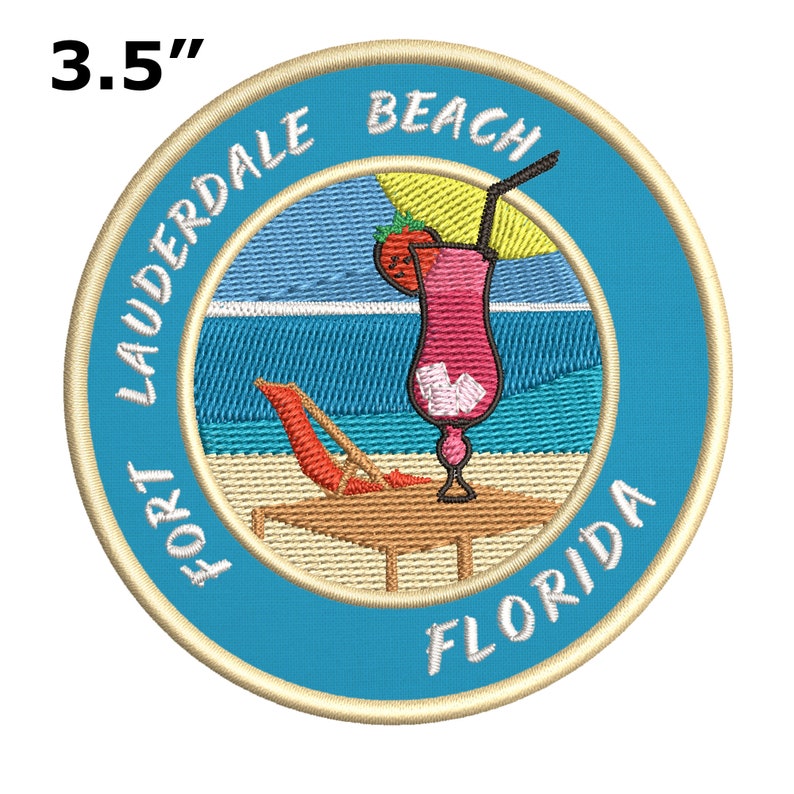 Fort lauderdale beach florida 35 embroidered patch iron  etsy