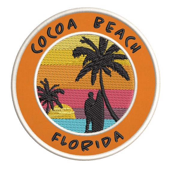 Flip Flops Palm Beach Florida Embroidered Patch Iron Sew-On Decorative Applique