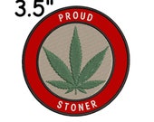 Pot Leaf Patch Weed Marijuana Hippie Stoner Toker 3.5 quot Embroidered DIY Iron-On Custom Applique Vest Jacket Clothing, Funny Humor Gift, 4 20
